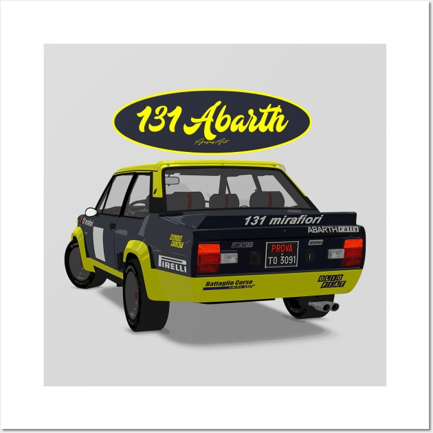 Fiat 131 Abarth Olio Fiat Back Wall Art by PjesusArt